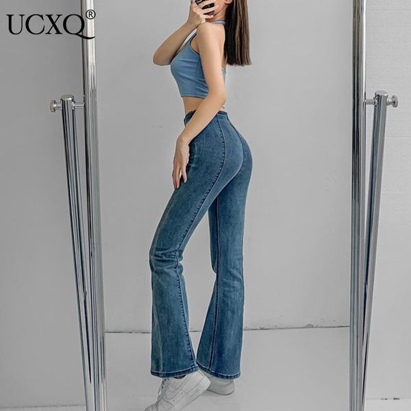 women's jeans ucxq woman flare girl bright line decoration elastic slim high waist long length street 2021 autumn 23xm556, Blue
women's jeans ucxq woman flare girl bright line decoration elastic slim high waist long length street 2021 autumn 23xm556, Blue