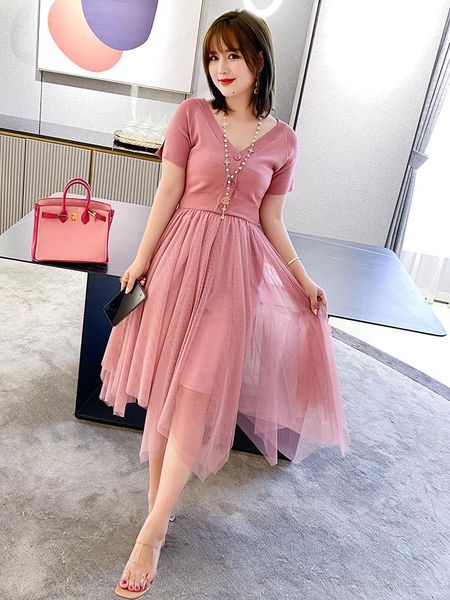 casual dresses lady style v-neck knitting stitching mesh fake two-piece dress 2021 summer, Black;gray
casual dresses lady style v-neck knitting stitching mesh fake two-piece dress 2021 summer, Black;gray