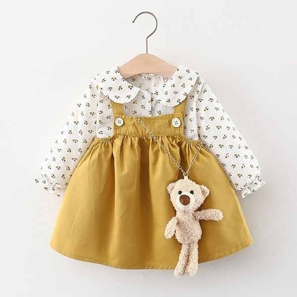 girl's dresses 2021 baby dress cute printing long-sleeve shirt + bear shoulder bag strap skirt two-piece spring autumn girl clothes, Red;yellow
girl's dresses 2021 baby dress cute printing long-sleeve shirt + bear shoulder bag strap skirt two-piece spring autumn girl clothes, Red;yellow