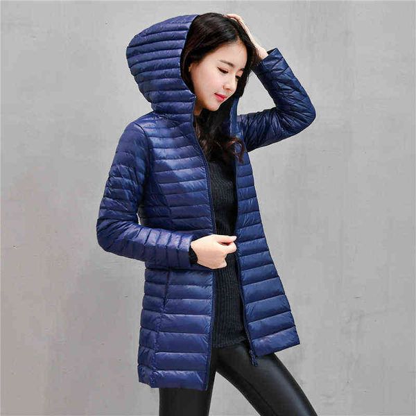 90% white light duck down coat jackets womens winter coat parkas female ultra light down jacket basic coats hooded long outwear 211130, Black
90% white light duck down coat jackets womens winter coat parkas female ultra light down jacket basic coats hooded long outwear 211130, Black