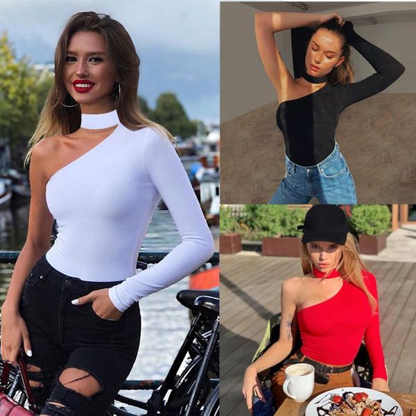 women's jumpsuits & rompers fashion halter one shoulder bodysuit women 2021 winter spring solid bodycon casual long sleeve body, Black;white
women's jumpsuits & rompers fashion halter one shoulder bodysuit women 2021 winter spring solid bodycon casual long sleeve body, Black;white