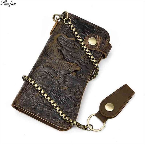 mens genuine leather wallet chain snap bifold purse crazy horse card case phone holder clutch tiger dragon, Red;black
mens genuine leather wallet chain snap bifold purse crazy horse card case phone holder clutch tiger dragon, Red;black