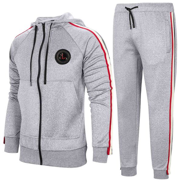 tracksuit Plus male size suit spring fashion with hoodie set sweatpants outdoor sports jacket long pants, Gray
tracksuit Plus male size suit spring fashion with hoodie set sweatpants outdoor sports jacket long pants, Gray