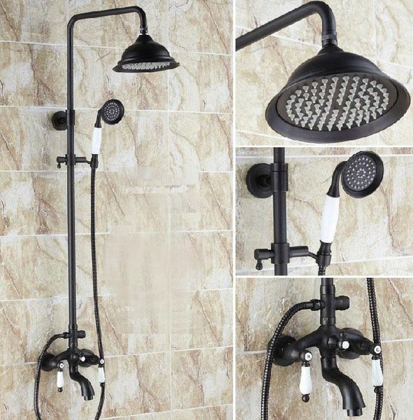 wall mounted black oil rubbed bronze rain bathroom shower faucet set bathtub mixer tap + hand dual ceramic handle chg048 sets
wall mounted black oil rubbed bronze rain bathroom shower faucet set bathtub mixer tap + hand dual ceramic handle chg048 sets