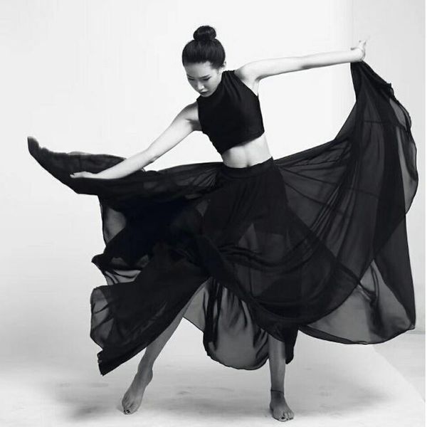 white women modern costumes chiffon dance dress stage wear, Black;red 
white women modern costumes chiffon dance dress stage wear, Black;red