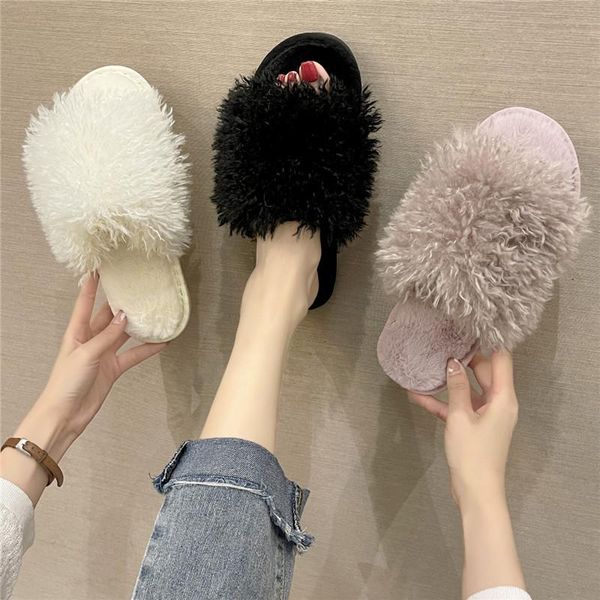 slippers cootelili women winter shoes for woman home faux fur flat heel plush size 36-41, Black
slippers cootelili women winter shoes for woman home faux fur flat heel plush size 36-41, Black