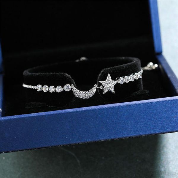 charm bracelets cute female white crystal stone bracelet rose gold silver color chain for women vintage star moon wedding, Golden;silver
charm bracelets cute female white crystal stone bracelet rose gold silver color chain for women vintage star moon wedding, Golden;silver