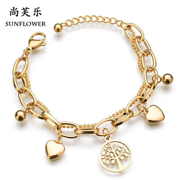 popular titanium steel lady bracelet peach heart love life tree multi layer bohemian, Black
popular titanium steel lady bracelet peach heart love life tree multi layer bohemian, Black