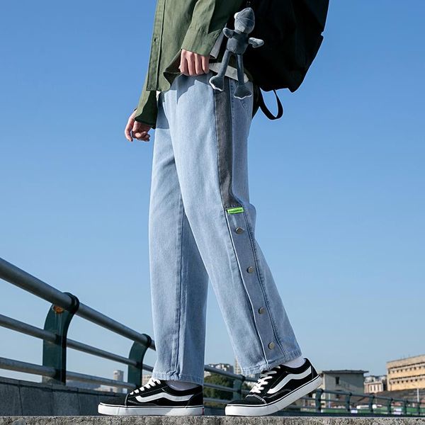 men's jeans oversize denim trousers for men male baggy pants homme wide leg pantalones japan style side button fashion clothing 3x, Blue
men's jeans oversize denim trousers for men male baggy pants homme wide leg pantalones japan style side button fashion clothing 3x, Blue