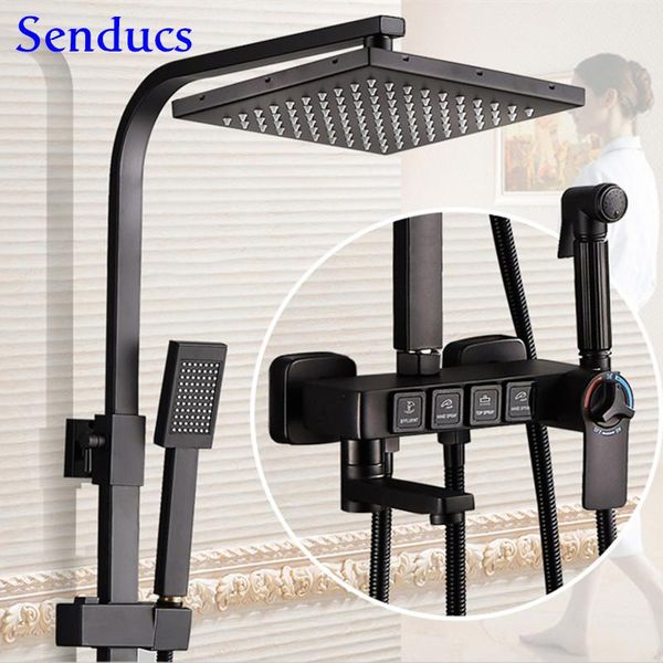 black shower set senducs copper bathtub mixer faucet spa rainfall square hand head luxury gold thermostatic system bathroom sets
black shower set senducs copper bathtub mixer faucet spa rainfall square hand head luxury gold thermostatic system bathroom sets