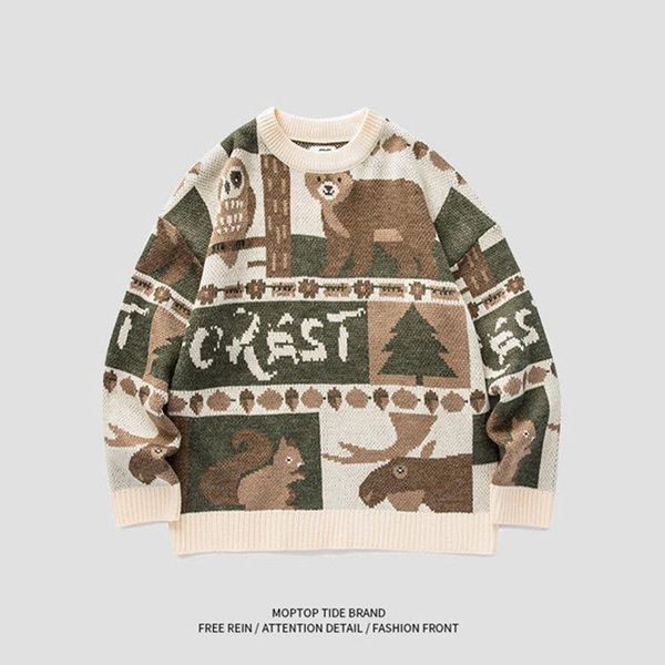 women's sweaters qweek harajuku women winter sweater animal print long sleeve jumper vintage knitted pullover korean 2021 cute couple c, White;black
women's sweaters qweek harajuku women winter sweater animal print long sleeve jumper vintage knitted pullover korean 2021 cute couple c, White;black