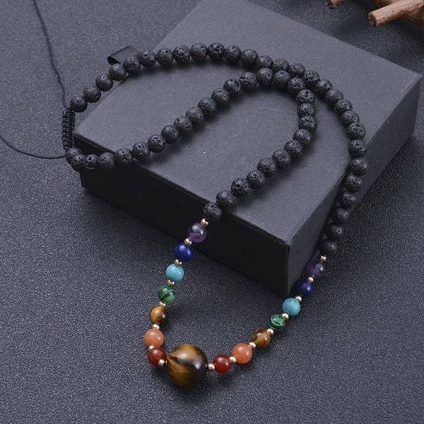 pendant necklaces hiyong 6mm chakra stone necklace natural lava rock beads tiger eye stones yoga women trassel jewelry, Silver
pendant necklaces hiyong 6mm chakra stone necklace natural lava rock beads tiger eye stones yoga women trassel jewelry, Silver