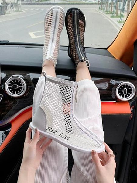 boots comemore summer women's hollow solid color mesh breathable front zipper flat bottom casual handsome thin, Black
boots comemore summer women's hollow solid color mesh breathable front zipper flat bottom casual handsome thin, Black