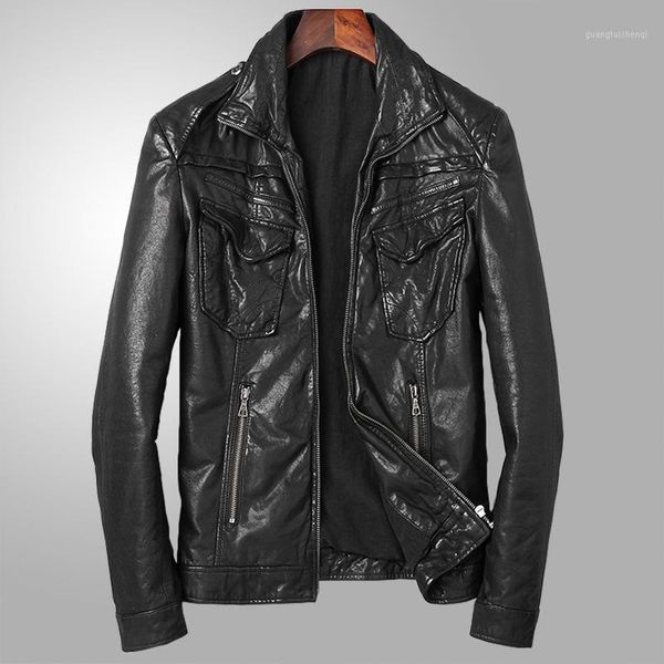 men's leather & faux autumn winter sheepskin coat for men plus size coats genuine jacket clothing, Black
men's leather & faux autumn winter sheepskin coat for men plus size coats genuine jacket clothing, Black