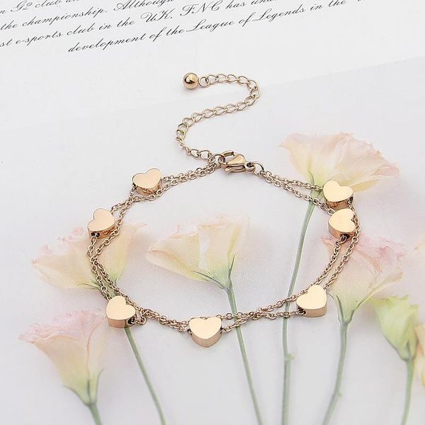charm bracelets beauty and elegance double chain seven hearts gold color bracelet for woman titanium steel jewelry gift, Golden;silver
charm bracelets beauty and elegance double chain seven hearts gold color bracelet for woman titanium steel jewelry gift, Golden;silver