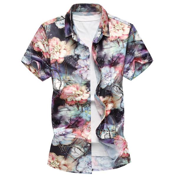 men's casual shirts 7xl short-sleeved flower shirt 2021 summer fashion camisa, White;black
men's casual shirts 7xl short-sleeved flower shirt 2021 summer fashion camisa, White;black
