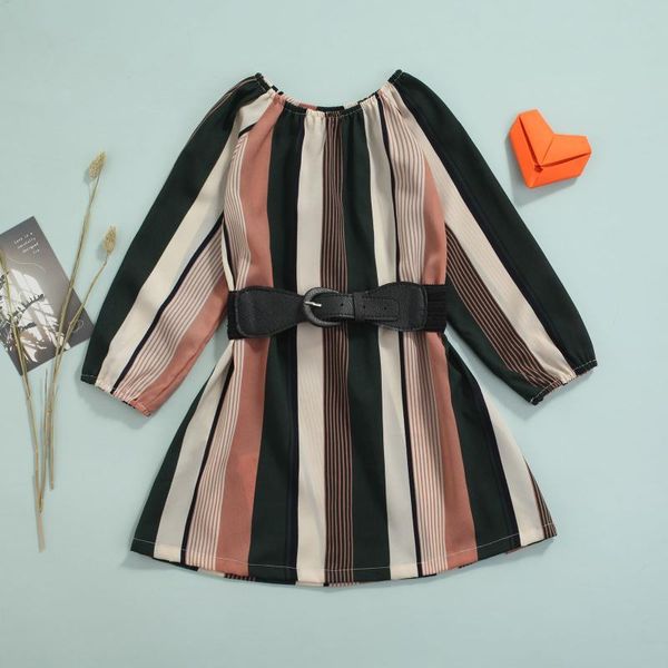 girl's dresses girls casual two-piece clothes dress set stripe printed pattern round collar long sleeve and waistband, Red;yellow
girl's dresses girls casual two-piece clothes dress set stripe printed pattern round collar long sleeve and waistband, Red;yellow