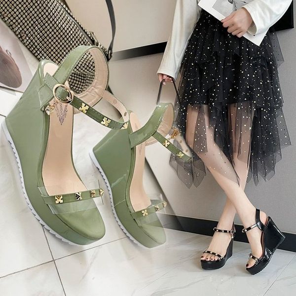2021 summer ultra-high slope heel sandals liuding one-line with waterproof platform thick bottom open toe women's, Black
2021 summer ultra-high slope heel sandals liuding one-line with waterproof platform thick bottom open toe women's, Black