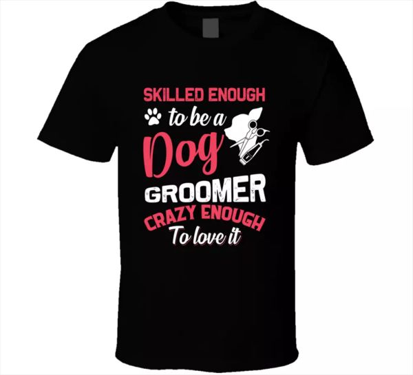 dog groomer love tees pet beauty salon logo face men's t shirt new, White;black