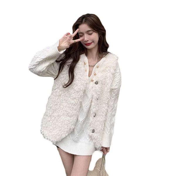 women's fur & faux plush vest outerwear women fall/winter 2021 outer sleeveless trendy fashion lambswool waistcoat h662, Black
women's fur & faux plush vest outerwear women fall/winter 2021 outer sleeveless trendy fashion lambswool waistcoat h662, Black