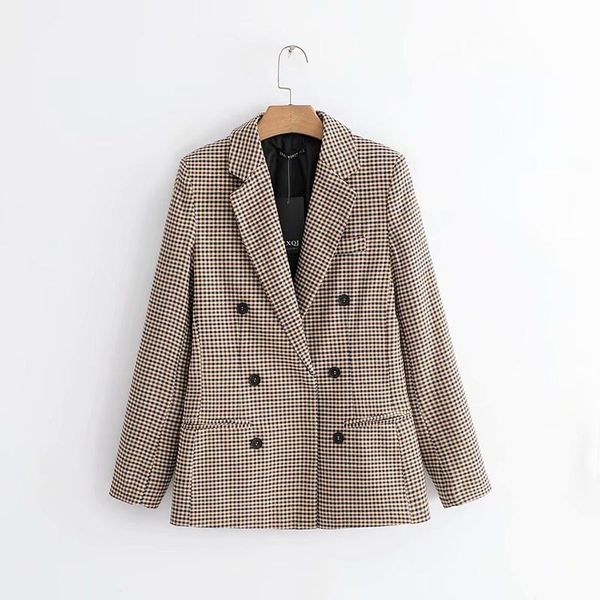 women's suits & blazers blazer women 2021 plaid female for coat double breasted autumn long sleeve fall and jackets femme, White;black
women's suits & blazers blazer women 2021 plaid female for coat double breasted autumn long sleeve fall and jackets femme, White;black