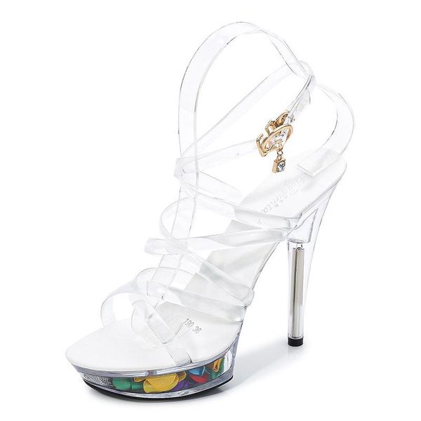 women wedding shoes super high heel 15cm nightclub party female sandals lady's platform, Black
women wedding shoes super high heel 15cm nightclub party female sandals lady's platform, Black