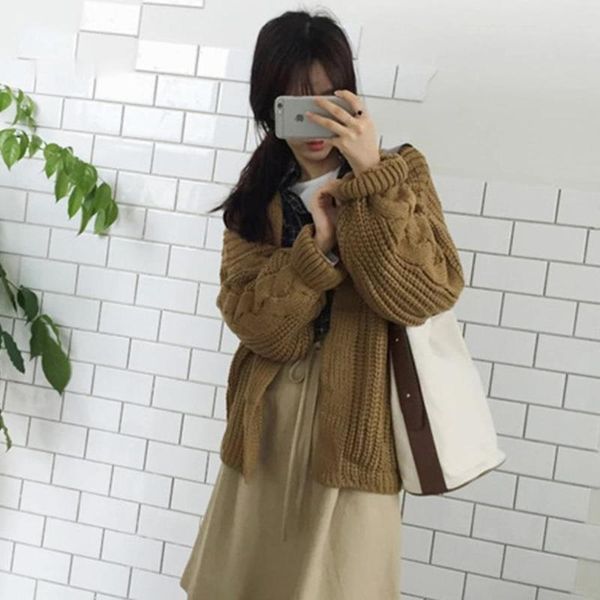 women's knits & tees 2021 ladies casual warm winter college coat solid v-neck knit women autumn korean long sleeve loose sweater cardig, White
women's knits & tees 2021 ladies casual warm winter college coat solid v-neck knit women autumn korean long sleeve loose sweater cardig, White