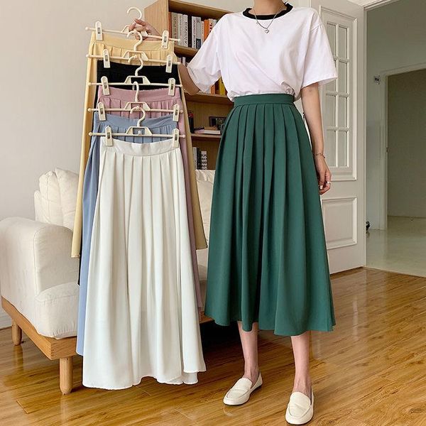 skirts summer korean version 2021 high waist thin versatile medium length skirt literature retro pleated long female, Black
skirts summer korean version 2021 high waist thin versatile medium length skirt literature retro pleated long female, Black