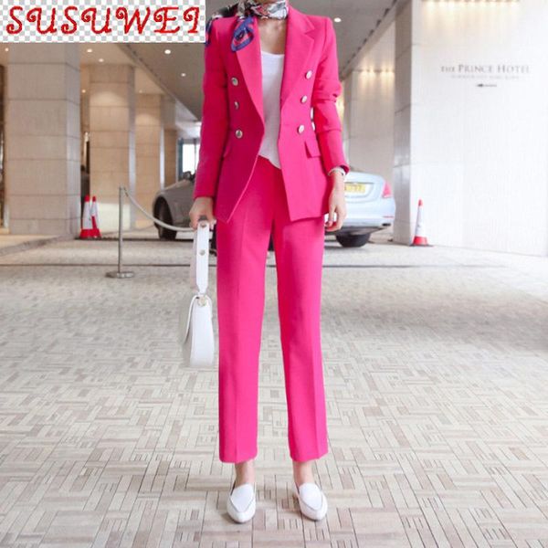 fashion professional suit jacket pants 2-piece set rose red mid-length wear female women's suits & blazers, White;black
fashion professional suit jacket pants 2-piece set rose red mid-length wear female women's suits & blazers, White;black