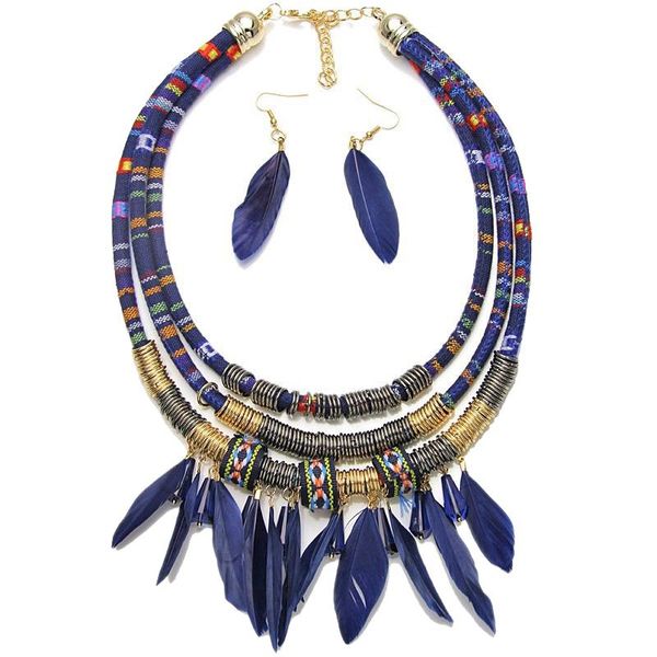 earrings & necklace feather jewelry set multi-layer tassels african short bohemian ethnic style chicken retro earring, Silver
earrings & necklace feather jewelry set multi-layer tassels african short bohemian ethnic style chicken retro earring, Silver