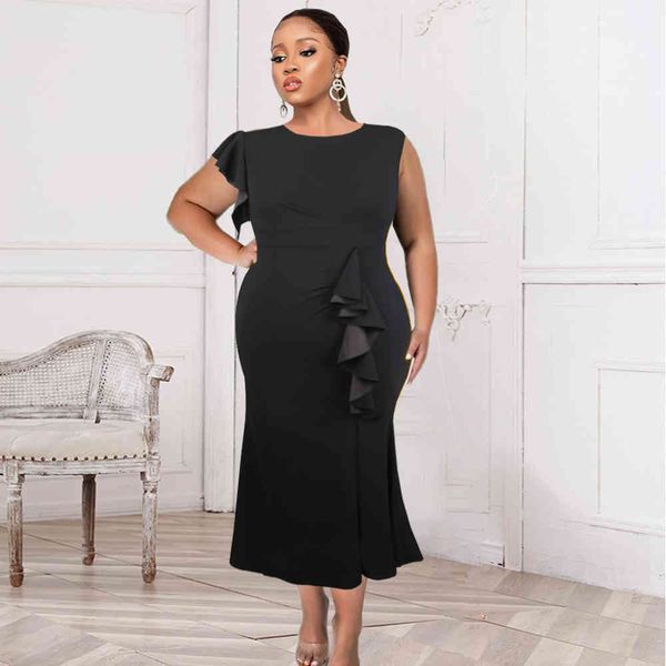 two piece dress women black ruffles o neck plus size 5xl sleeveless bodycon midi office evening party occasion event robes summer, White
two piece dress women black ruffles o neck plus size 5xl sleeveless bodycon midi office evening party occasion event robes summer, White