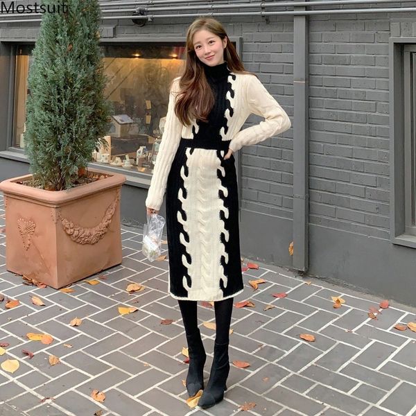 autumn winter women fashion knitted dress elegant long sleeve turtleneck ladies dresses korean vestidos de mujer 210518, Black;gray
autumn winter women fashion knitted dress elegant long sleeve turtleneck ladies dresses korean vestidos de mujer 210518, Black;gray