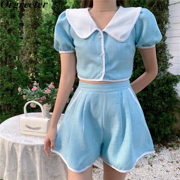 women's tracksuits 3 colors choose sweet doll collar bowknot button short blouse + high waist wide leg shorts fashion two piece set wo, Gray
women's tracksuits 3 colors choose sweet doll collar bowknot button short blouse + high waist wide leg shorts fashion two piece set wo, Gray