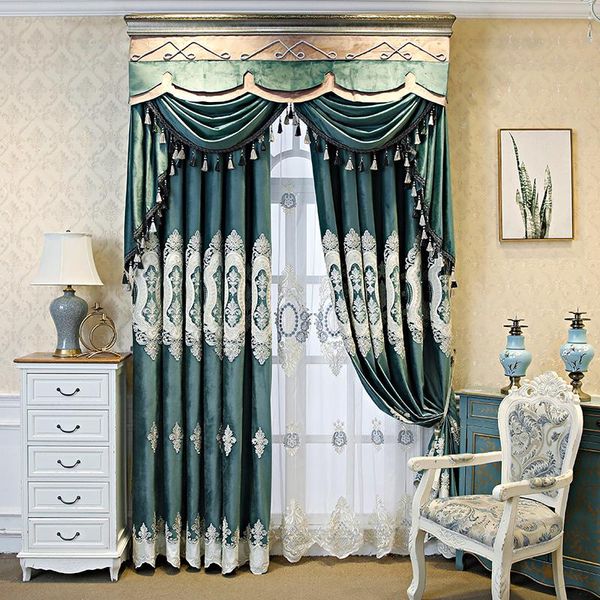 curtain & drapes european luxury green embroidered window curtains for living room with high quality
curtain & drapes european luxury green embroidered window curtains for living room with high quality