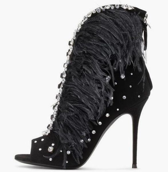 boots women summer shoes 2021 feathers crystal beading decor high ladies short woman open toe gladiator sandals, Black
boots women summer shoes 2021 feathers crystal beading decor high ladies short woman open toe gladiator sandals, Black