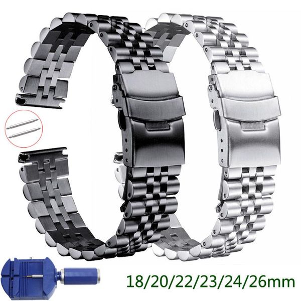 watch bands silk glossy stainless steel watchband 18mm 20mm 22mm 23mm 24mm 26mm band double lock buckle replacement strap w tool, Black;brown
watch bands silk glossy stainless steel watchband 18mm 20mm 22mm 23mm 24mm 26mm band double lock buckle replacement strap w tool, Black;brown