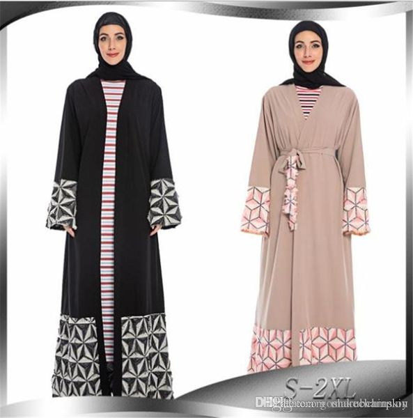muslim printed womens dresses with sashes cardigan womens dresses ins style casual womens clothing new arrival, Black;gray
muslim printed womens dresses with sashes cardigan womens dresses ins style casual womens clothing new arrival, Black;gray