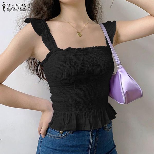 women's tanks & camis zanzea fashion ruffles sleeveless women summer white solid blouse casual square neck pullover slim crop
women's tanks & camis zanzea fashion ruffles sleeveless women summer white solid blouse casual square neck pullover slim crop