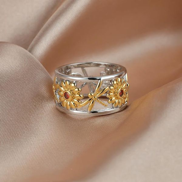 wedding rings unique female red crystal ring vintage gold silver color flower for women cute hollow dragonfly engagement, Slivery;golden
wedding rings unique female red crystal ring vintage gold silver color flower for women cute hollow dragonfly engagement, Slivery;golden