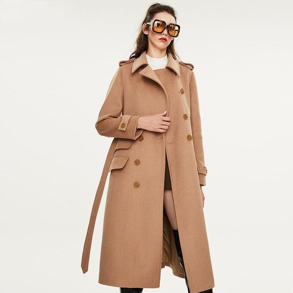 women's wool & blends 2021 winter woolen coat women fashion classic overcoat thick elegant long ol jackets streetwear, Black
women's wool & blends 2021 winter woolen coat women fashion classic overcoat thick elegant long ol jackets streetwear, Black