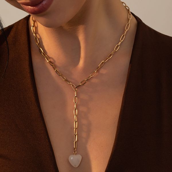 hip hop gold metal thick link chain necklace for women long chain heart pendant necklace fashion jewelry party gift, Silver
hip hop gold metal thick link chain necklace for women long chain heart pendant necklace fashion jewelry party gift, Silver