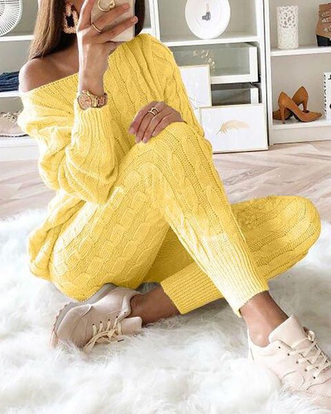 ninimour cotton knitted 2 piece set women long sleeve crop and long pants sweater two piece set outfits 210415, White
ninimour cotton knitted 2 piece set women long sleeve crop and long pants sweater two piece set outfits 210415, White