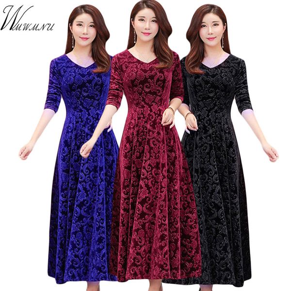 plus size velvet long sleeve autumn winter maxi dress casual basic party dress women 2021 slim femme high waist retro vestidos, Black;gray
plus size velvet long sleeve autumn winter maxi dress casual basic party dress women 2021 slim femme high waist retro vestidos, Black;gray