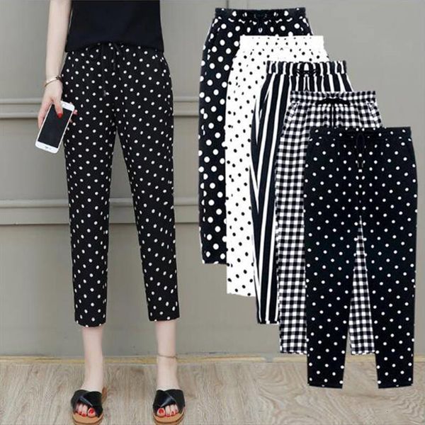spring and summer high womens capri waisted trousers loose seventh ninth casual pantalones de mujer, Black;white
spring and summer high womens capri waisted trousers loose seventh ninth casual pantalones de mujer, Black;white