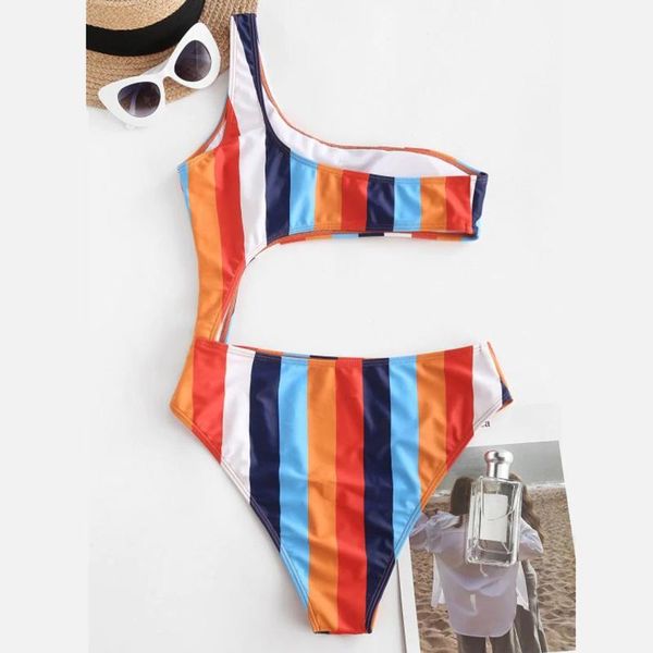 women colorful print one shoulder colorblock striped cutout one-piece swimwear maillot biquini 2021 woman bikini mujer one-pieces, Black
women colorful print one shoulder colorblock striped cutout one-piece swimwear maillot biquini 2021 woman bikini mujer one-pieces, Black