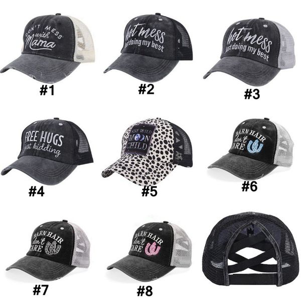 Criss Cross Ponytail Hats Woman Washed Embroidered Caps Messy Bun Leopard Baseball Mesh Cap CYZ3039, Blue;gray
Criss Cross Ponytail Hats Woman Washed Embroidered Caps Messy Bun Leopard Baseball Mesh Cap CYZ3039, Blue;gray