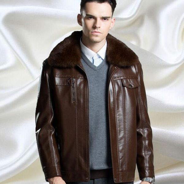 men's fur & faux mens leather jackets coats casual jacket arrive brand motorcycle men outerwear, Black
men's fur & faux mens leather jackets coats casual jacket arrive brand motorcycle men outerwear, Black
