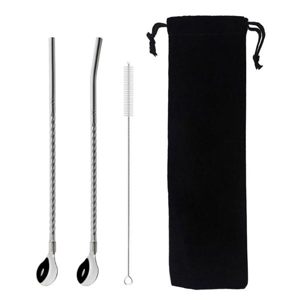 4pcs/set silver straw spoons reusable drinking spoon metal stainless steel with cleaner brush bar stirring accessory straws
4pcs/set silver straw spoons reusable drinking spoon metal stainless steel with cleaner brush bar stirring accessory straws