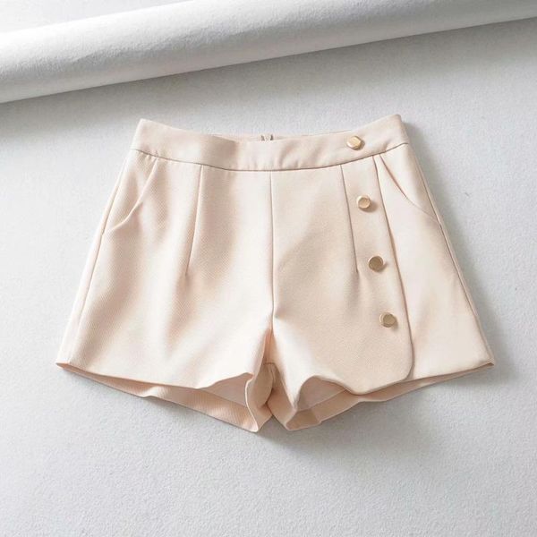 women's shorts women stylish solid button design back zipper casual female chic summer office wear panalones, White;black
women's shorts women stylish solid button design back zipper casual female chic summer office wear panalones, White;black