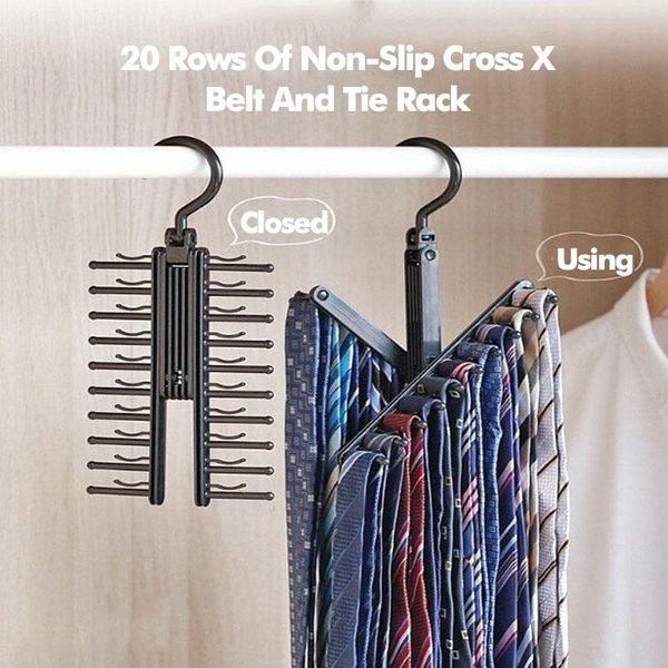 hangers & racks rotating tie rack adjustable 20 rows of non-slip cross x belt and closet organizer hanger
hangers & racks rotating tie rack adjustable 20 rows of non-slip cross x belt and closet organizer hanger